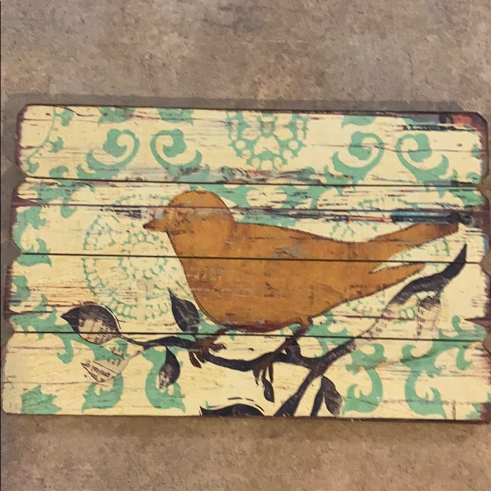 NWOT Rustic Wood Wall Decor with Bird